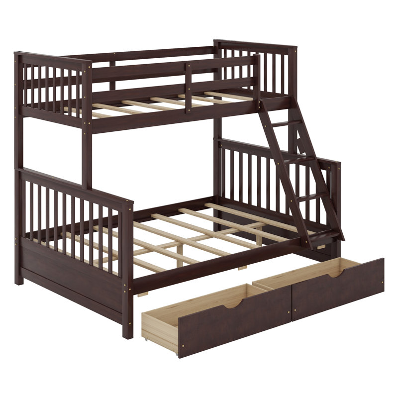 Fortunate Kids Twin Over Full Bunk Bed, Espresso