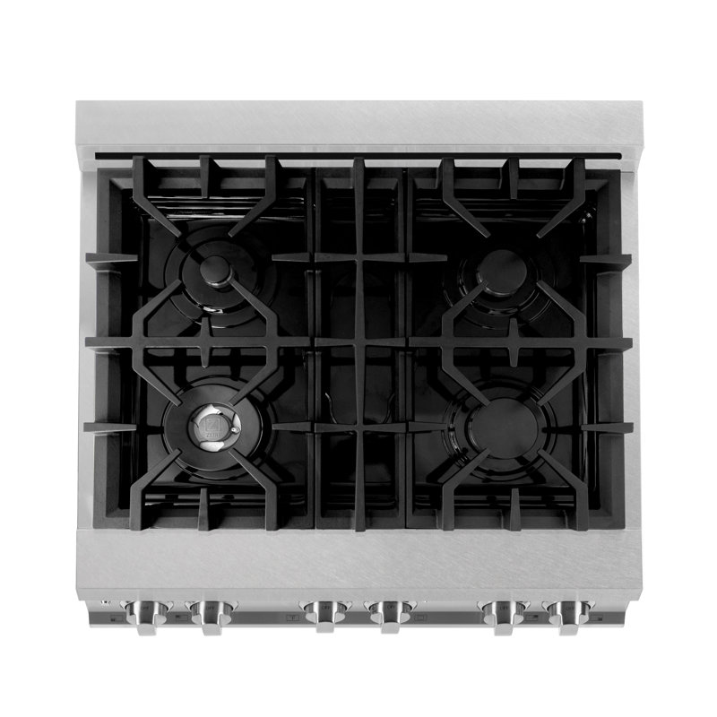 ZLINE 30" Legacy Dual Fuel Range, White Matte Satin Stainless Steel