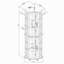 Vitrine de coin avec 4 tablettes réglables en verre trempé et système d'éclairage, pieds en bois massif, panneau arrière en miroir en acrylique (ampoule E26 non incluse)-81610915