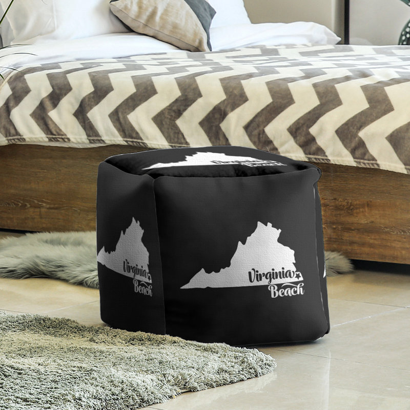 Virginia Upholstered Ottoman, Black