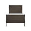Structure de lit simple en bois gris ardoise, style Louis Philippe classique traditionnel pour une chambre à coucher résidentielle-1024450500-1024450501