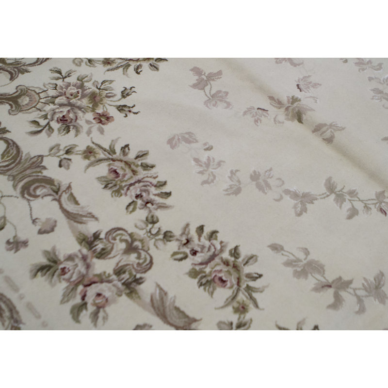 Tapis ivoire noué à la main de haute qualité