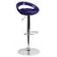 Contemporary Plastic Adjustable Height Barstool with Rounded Cutout Back and Chrome Base-969223437