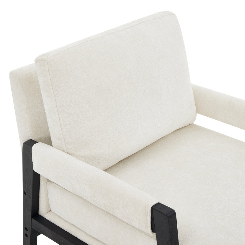 Fauteuil d'appoint rembourré Kelly, Blanc