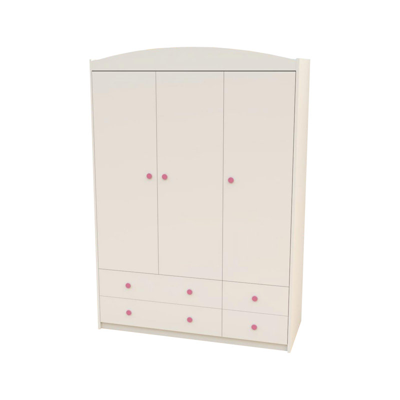 Sz09-a cabinet, white, blue handle, White/Pink