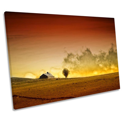 Mountain Chalet Sunset - Wrapped Canvas Print