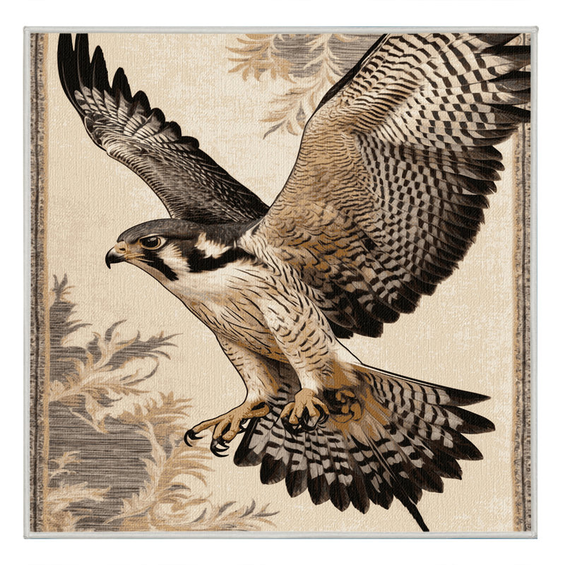 Tapis lavable Peregrine Falcon Birds, Carré 3 pi