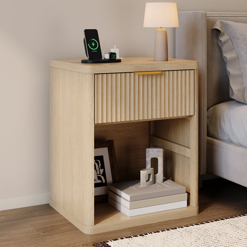 19.6cm W Bedside Table, Yellow