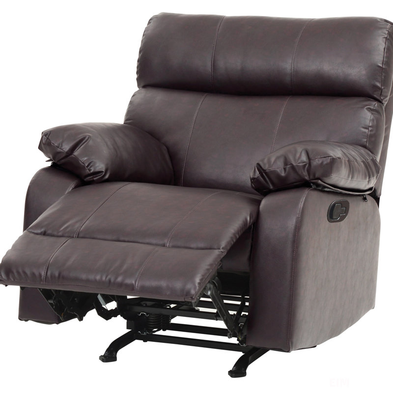Furniture Manny G533-RC Rocker Recliner, Dark Brown Faux Leather