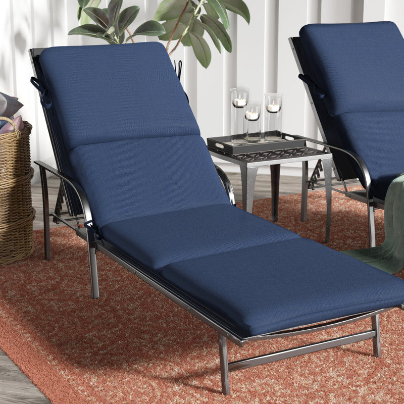 Coussin de chaise longue d'extérieur 1 pièce Marlowe Sunbrella®, Toile bleu marine Sunbrella®