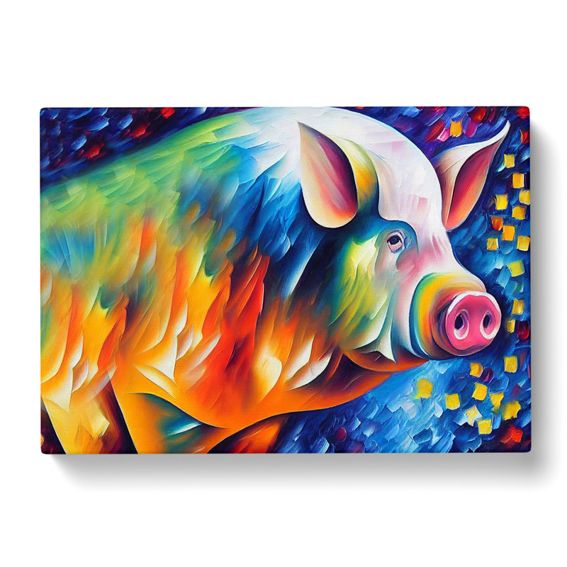Pig Painting Vol.4 Abstract - Wrapped Canvas, 40cm H x 60cm W x 3cm D