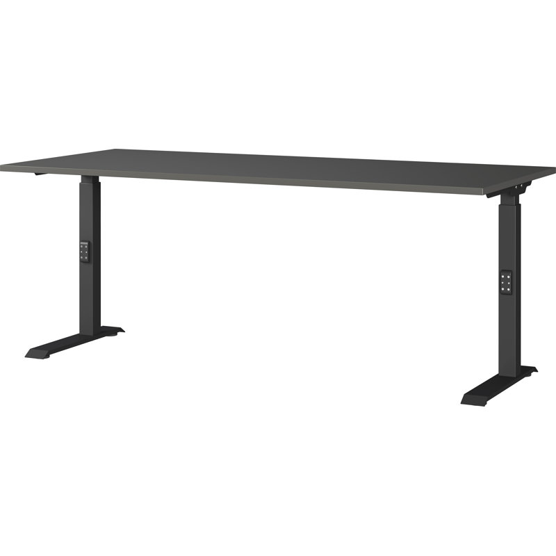 Mastandrea Adjustable Metal Base Standing Desk, Graphite, 91cm H x 180cm W x 80cm D