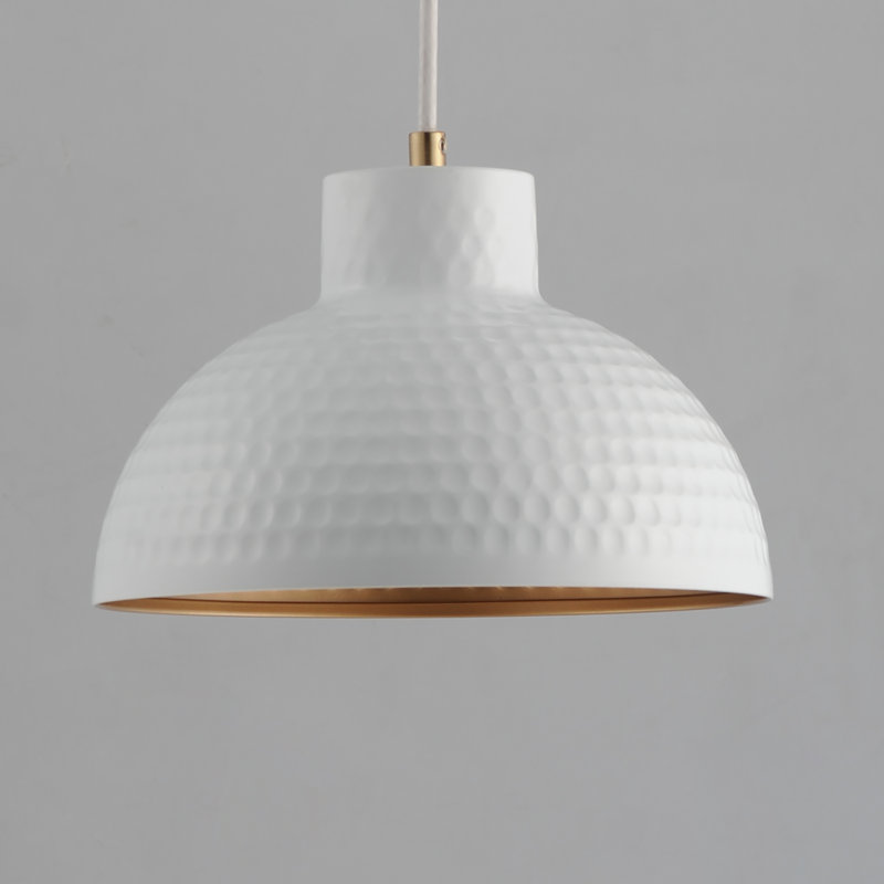 Luminaire suspendu Rockport, Blanc / laiton vieilli naturel, H 8,5 po x l 10 po x P 10 po