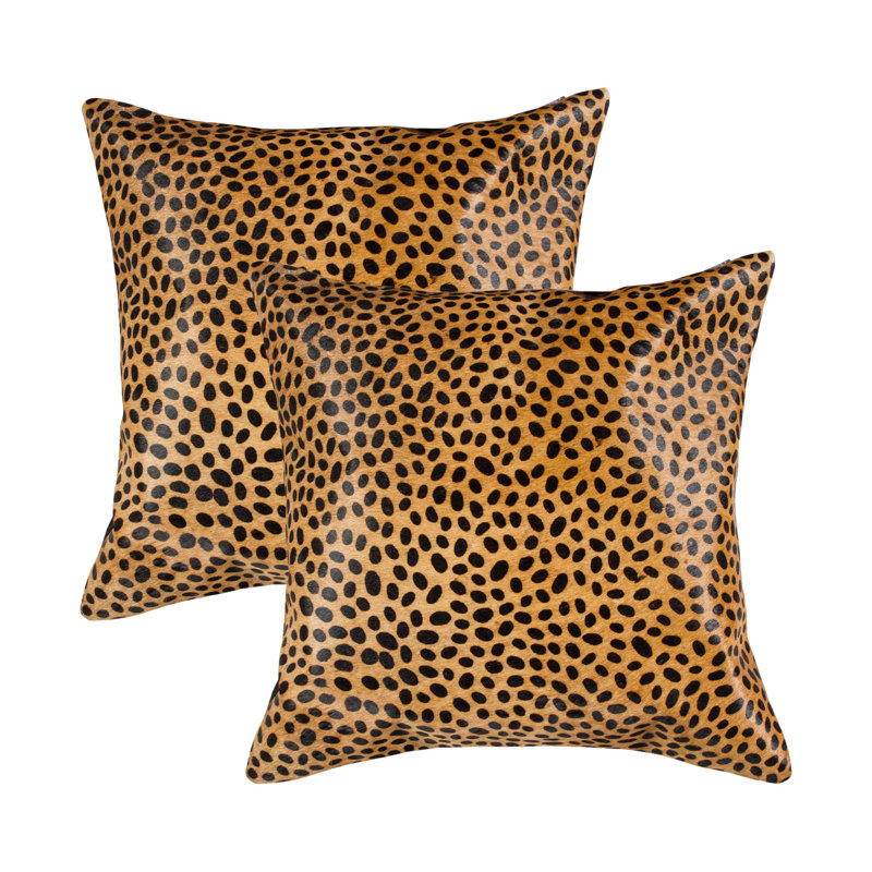 Leather/Suede Throw Pillow, Cheetah