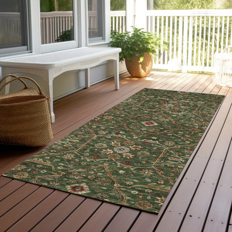 Tapis émeraude intérieur / extérieur lavable à la machine Chantille ACN1130, Tapis de couloir 2 pi 3 po x 7 pi 6 po