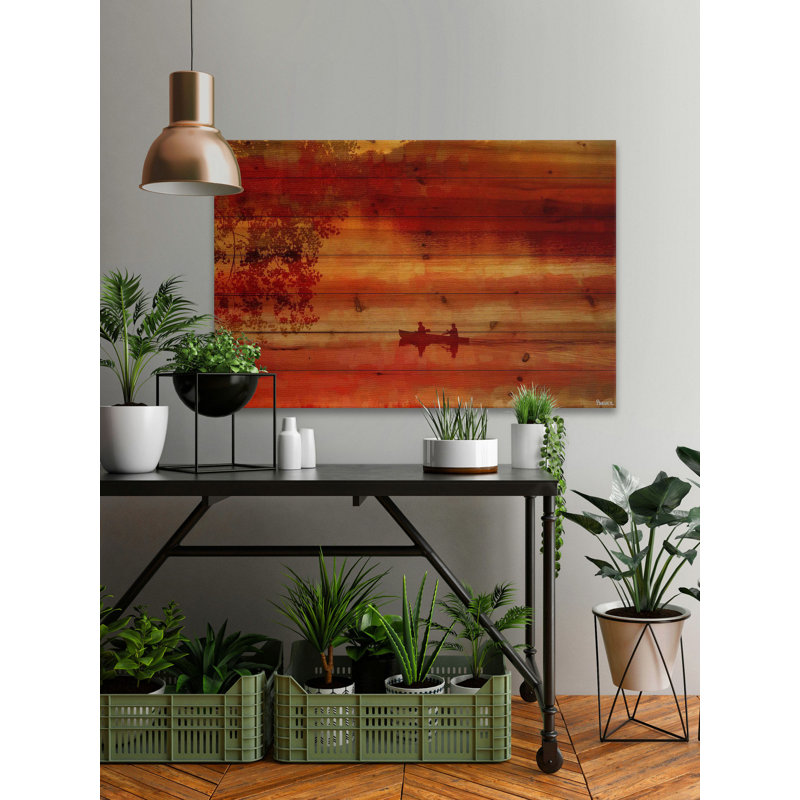 Hogan par Parvez Taj - peinture sur bois sans cadre, H 12 po x l 18 po x P 1,5 po