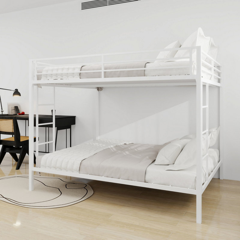 Lit superposé en fer, lit simple supérieur et double inférieur, cadre de lit en métal pour la maison, dortoir, chambre d'amis