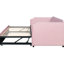Lit de jour simple rembourré rose avec lit gigogne escamotable, conception 2 en 1 pour une utilisation polyvalente, velours doux et confortable, revêtement de lit gigogne, chambres fonctionnelles-130164748