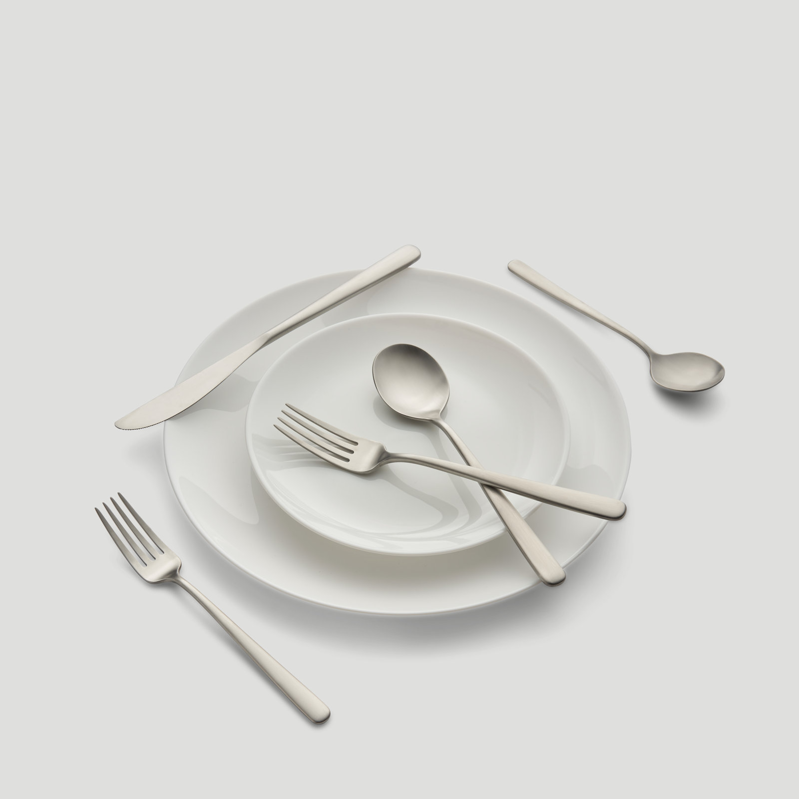Terri Stainless Steel Flatware - Set of 20, Silver Satin