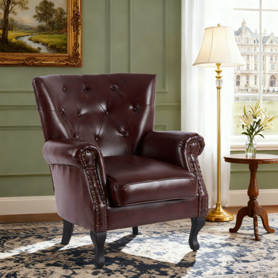 Diavion 24"W Faux Leather Wingback Chair