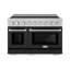 ZLINE 48 in. 6.7 cu. ft. Satin Stainless Steel Paramount Induction Range with Black Matte Doors