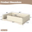 Cadre de lit grand format Montessori, lit plateforme en similicuir pour enfants avec garde-corps amovibles, beige-423701773-423701774