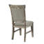 De 2 chaises d'appoint de salle à manger - structure en bois massif, finition laiteuse grise, chaise rembourrée pour le confort 2 pièces, bois, assise rembourrée-207109735