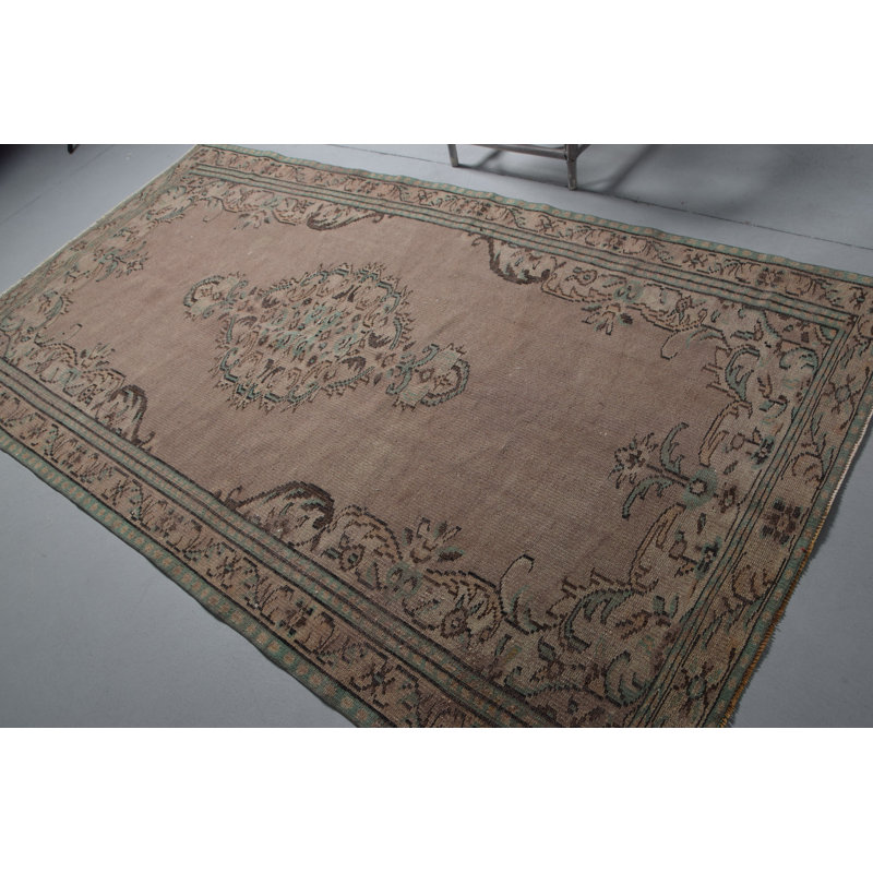 Tapis de couloir turc Oushak fabriqué à la main et parfait pour le bureau, le couloir ou la chambre à coucher