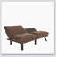 Canapé-lit pliant convertible en microfibre brun