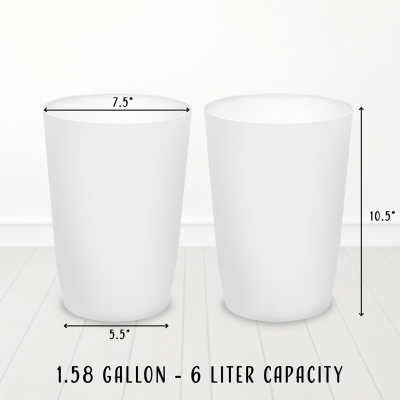 Small Trash Can with Open Top for Compact and Tight Spaces, White