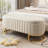 Elegant Upholstered Velvet Storage Ottoman With Button-Tufted,Storage Bench With Metal Legs For Bedroom,Living Room,Fully Assembled Except Legs,Beige-716958067