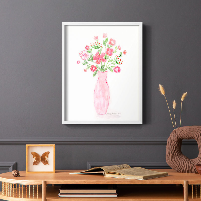 Boho Pinwheel Bouquet I, reproduction encadrée - bois massif, Blanc, H 20 po x l 16 po