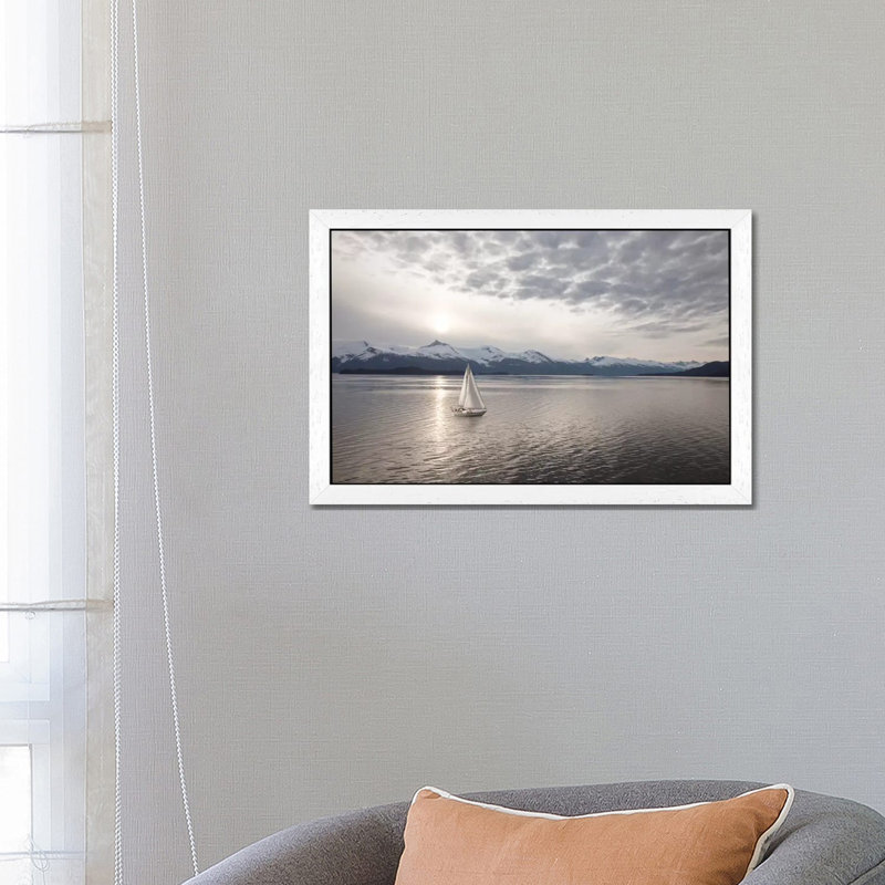 Sailing At Sunset, Alaska 09 by Monte Nagler - Print on Canvas, 152.5 cm H x 101.5 cm W, White Framed