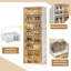  8 Tiers Foldable Shoe Rack Organizer Cabinet For Closet Entryway, Large Collapsible Shoe Storage Box With Magnetic Doors-1994077282