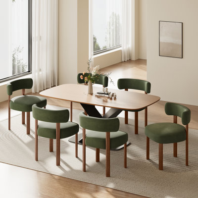 Upholstered Solid Wood Dining Chair Side Chair