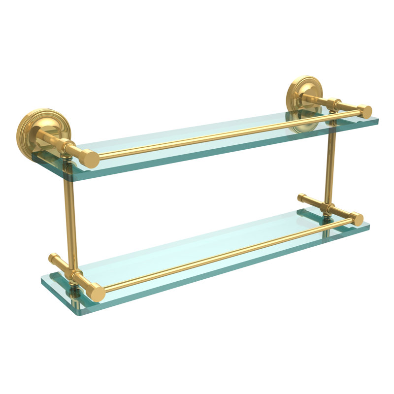 Alcott 2 Piece Tiered Shelf, Polished Brass