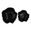 Bols décoratifs cannelés en métal pour la décoration intérieure - style moderne avec attrait texturé pour comptoir de cuisine - ensemble de 2, 14 po, 11 po, noir
