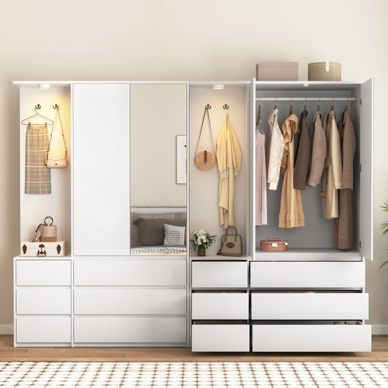 Combinaison de garde-robe et garde-robe moderne, Blanc