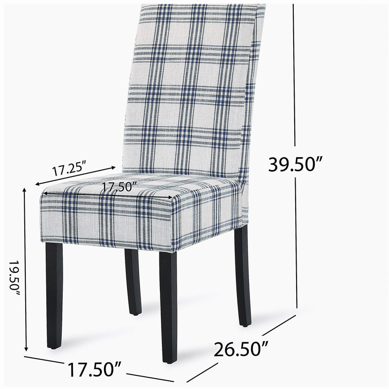 Table et chaises de salle à manger modernes - Le design haut dossier élégant convient à tout décor, À carreaux, bleu