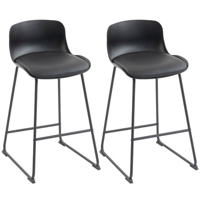 Swivel Upholstered Counter Stool with Metal Frame