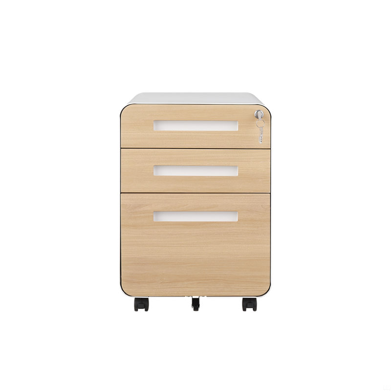 Classeur mobile 3 tiroirs sous le bureau, armoire de rangement polyvalente de style simple, Blanc