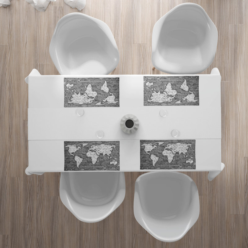 Polyester Cities & Maps Rectangle Placemat, White