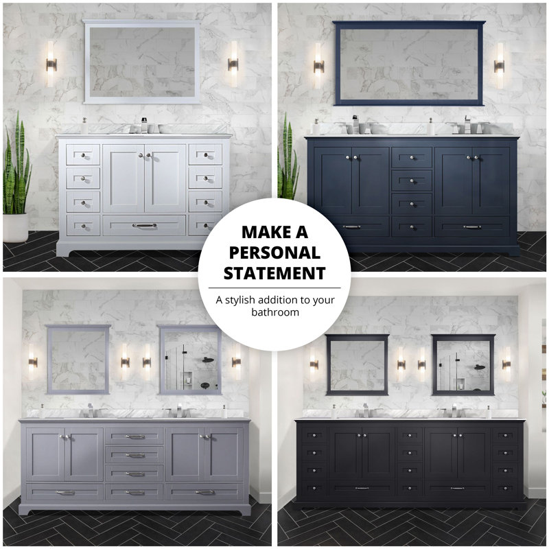 Dukes 60-Inch White Double Freestanding Vanity with Nickel Hardware