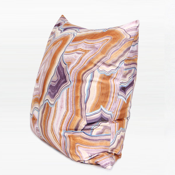 Abstract Reversible Throw Pillow, Orange, Down/Feather, Throw Pillow