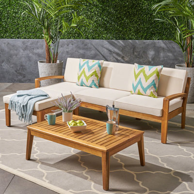 + Ensemble de conversation modulaire d'extérieur beige avec fabrication en bois pour des rassemblements et un style agréables