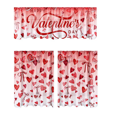 Kbndieu 2D Printed Kitchen Curtain Short Panels Washable Decorative Window Curtains for Kitchen