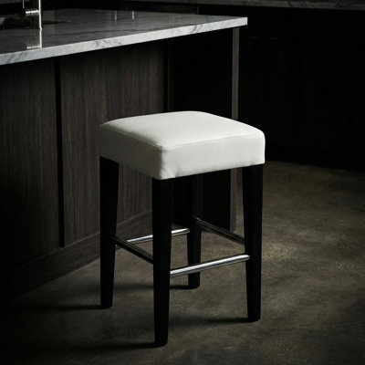 Landershire Leather Counter Stools with Solid Wood Frame