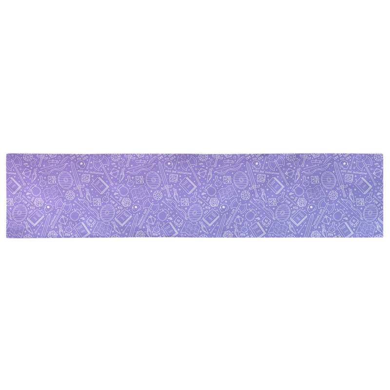 Chemin de table géométrique avicia, 90 po x 16 po, Dégradé mauve / bleu, 100 % coton