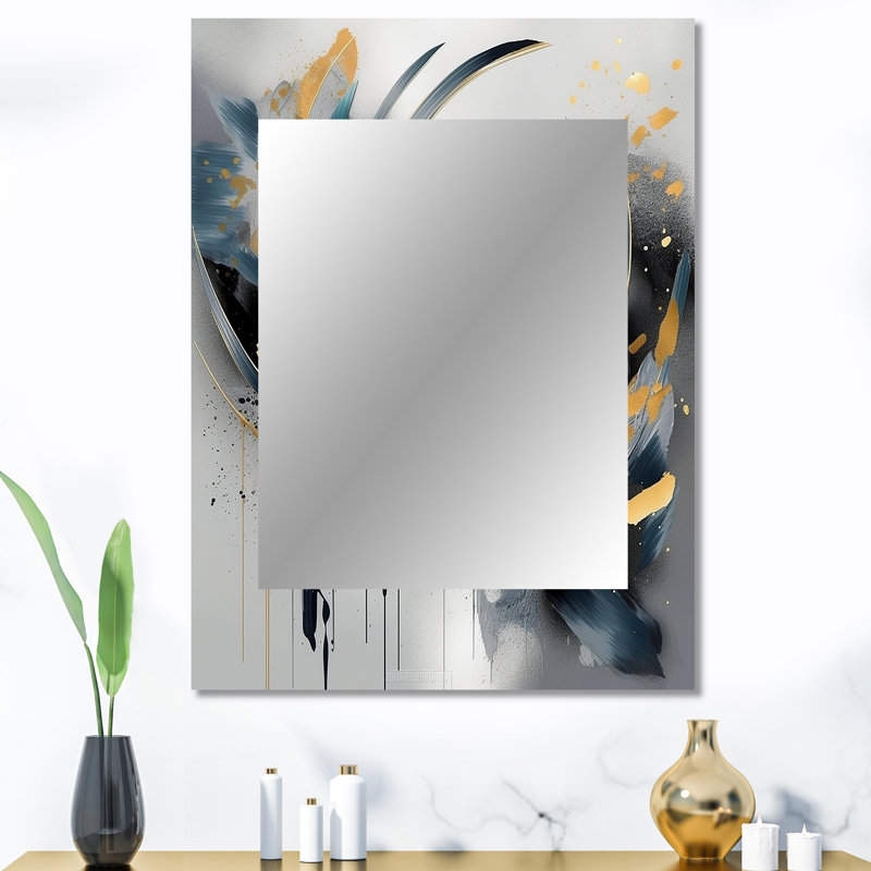 Doux doux marbre IV abstrait - miroir décoratif en marbre, miroir mural moderne, art imprimé en métal, 40 po x 30 po