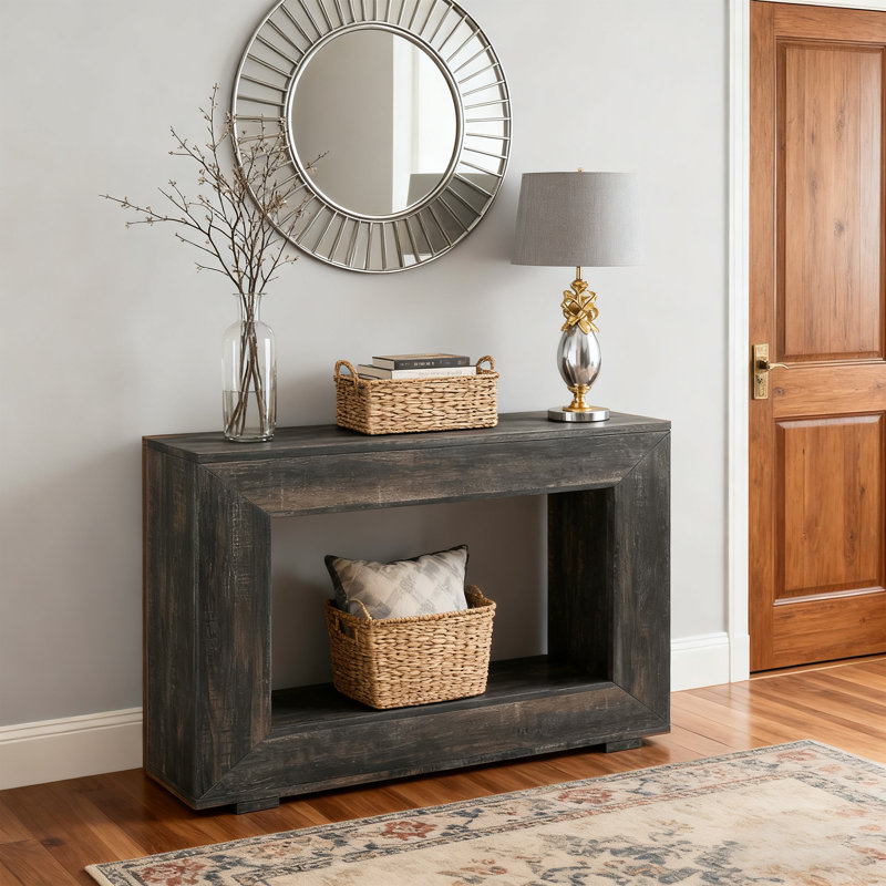 Console de style campagne moderne 47 po avec structure en métal robuste, mobilier haut de gamme haut de gamme